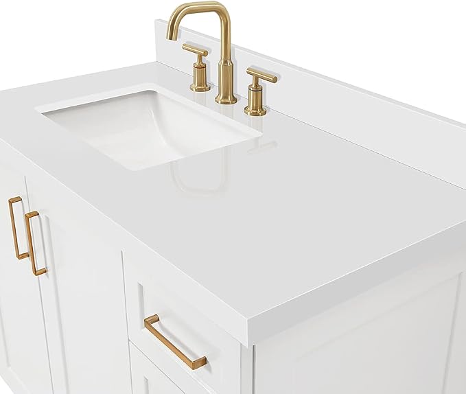 ARIEL Taylor 42 Inch White Bathroom Vanity - Image 7