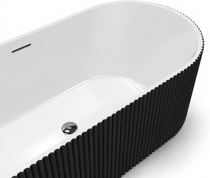 GarveeLife Freestanding Bathtubs 67 inch Black & White Acrylic Free Standing - Image 5