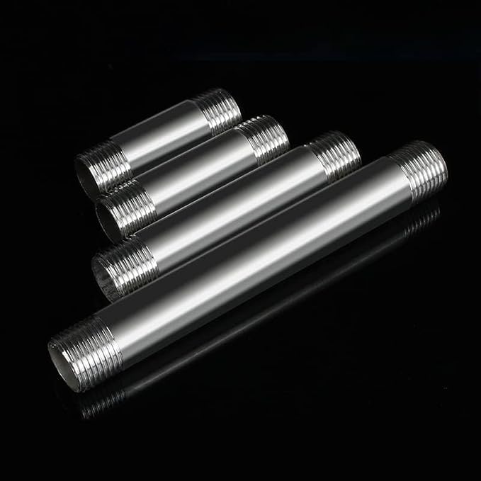304 Stainless Steel Nipple Pipe Fitting 3/4" NPT X 3/4" NPT Male Thread Cast - Image 2