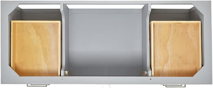 ARIEL 54" Grey Bathroom Vanity Base Cabinet, Center Rectangular Sink, 2 Soft - Image 6