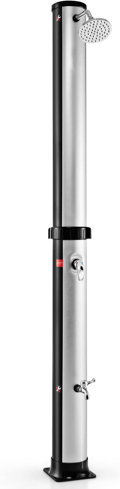 Giantex 7.2 FT 10 Gallon 2-Section Solar-Heated Outdoor Shower, Pool Shower by Giantex