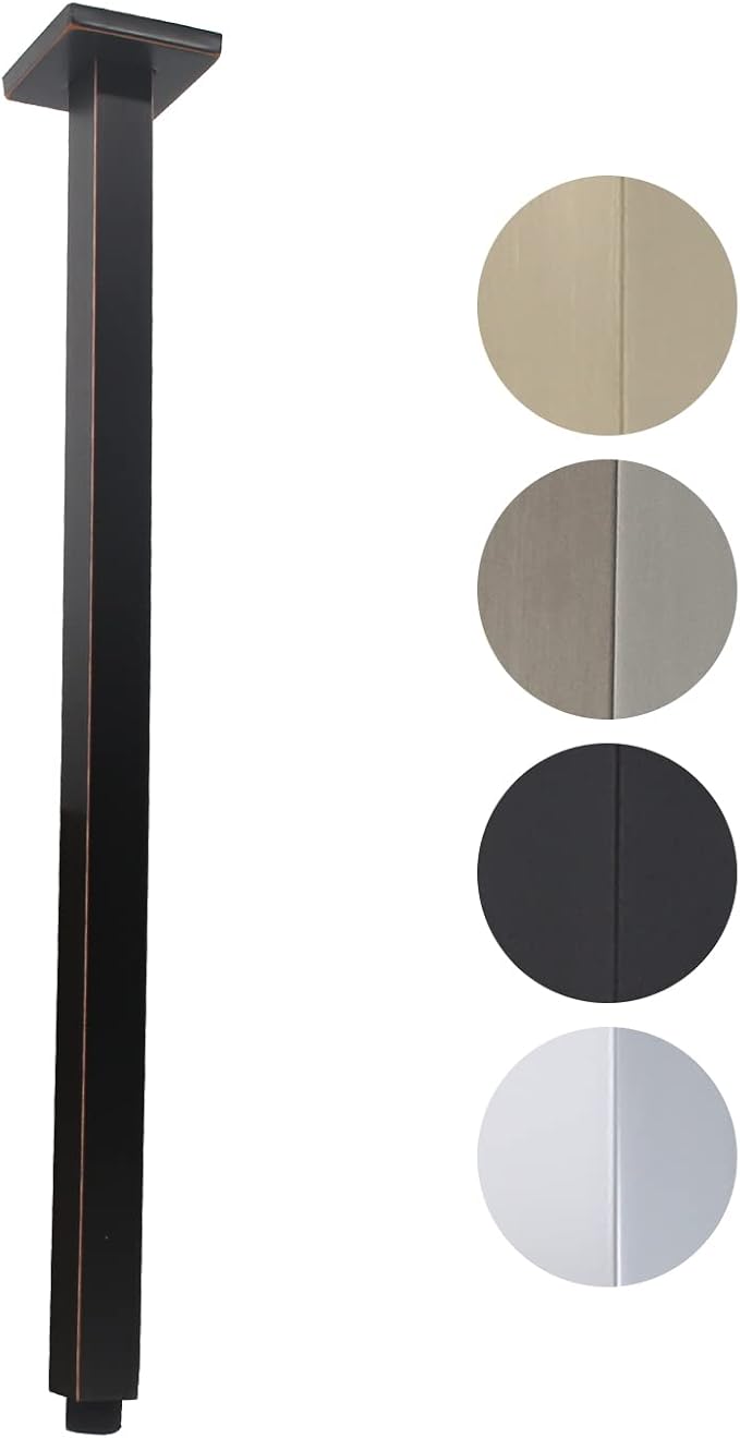 Shower Arm with Flange 24 Inches Ceiling Mount Square Straight Extender by Drettyer