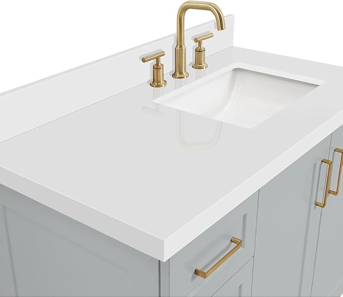 ARIEL Taylor 43 Inch Grey Bathroom Vanity - Image 5