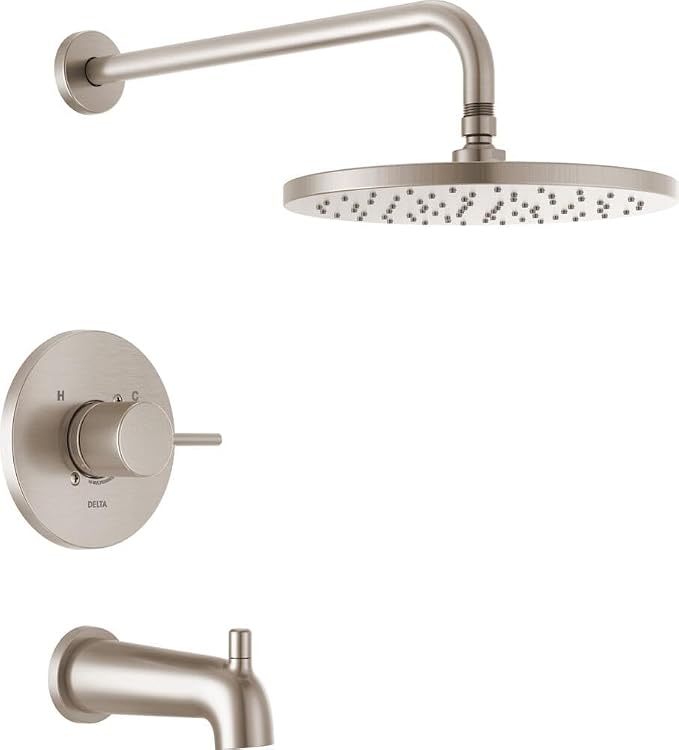 Delta Faucet Modern Raincan Round Single-Function Tub and Shower Trim Kit by DeltaFaucet