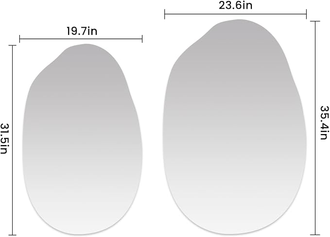 VASUHOME Irregular Frameless Bathroom Mirror, 24 x 36 Inch Wall Vanity Mirror - Image 7