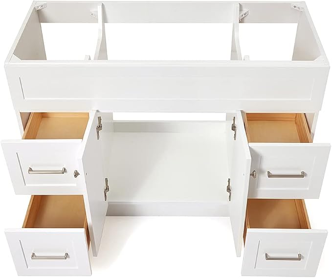 ARIEL Single Sink Bathroom Vanity Base Cabinet in White - Image 5