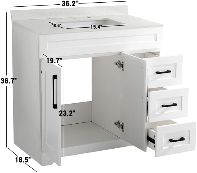 36" Modern Bathroom Vanity - Image 2