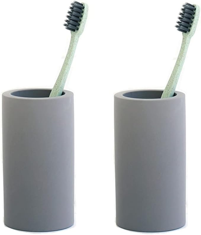 2 Pack Toothbrush Holder Cup for Bathroom Diatomite, Water Absorption Fast by Phitruer