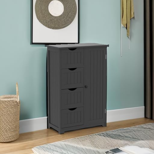 Tangkula Bathroom Floor Cabinet, Freestanding Storage Cabinet - Image 6