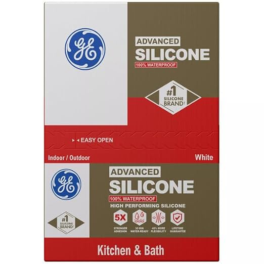 GE Advanced Silicone Caulk for Kitchen & Bathroom, 10 fl oz Cartridge, 12 Pack - Image 2