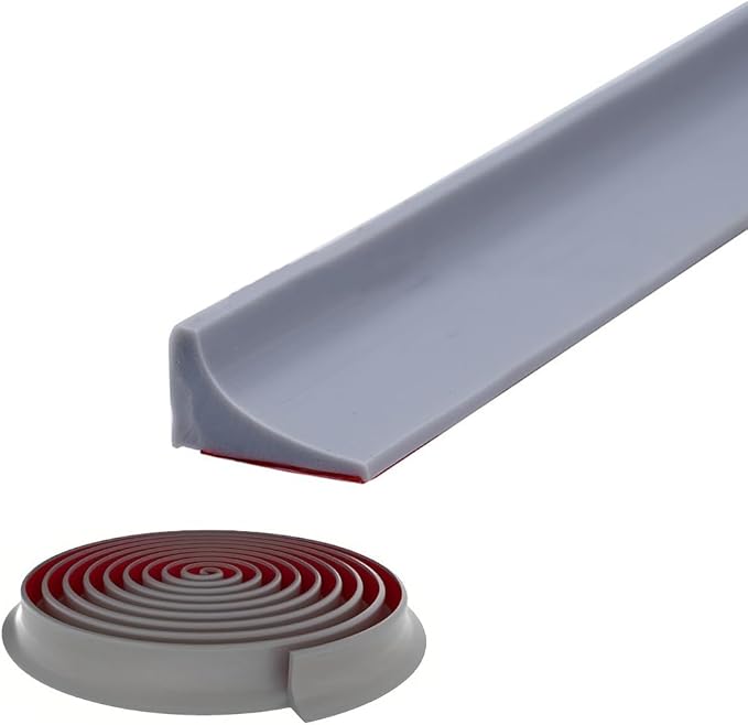 Shower Threshold Water Dam, Self Adhesive Silicone Waterproof Barrier Bathroom by MVUENLEYOG