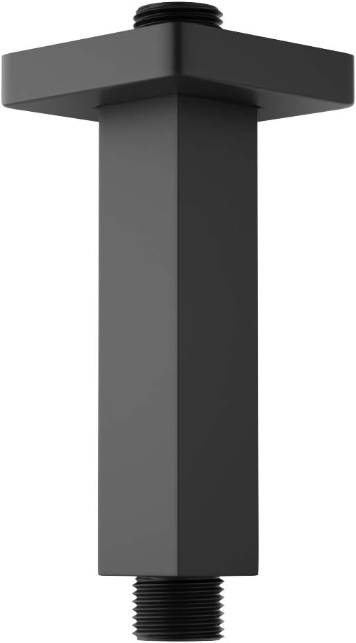 Matte Black Shower Arm with Flange Square Stainless Steel Ceiling Mounted by KATAIS