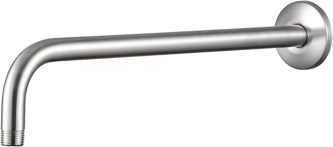OFFO Shower Arm with Flange, 16 in Brushed Nickel Wall Mount Replacement Angle by OFFO