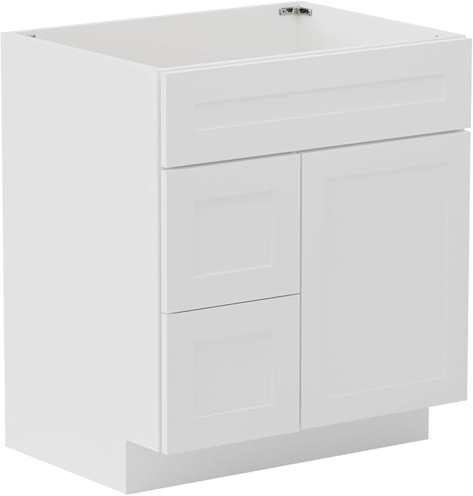KitchenMan 30 Inch Bathroom Vanity Without Sink and Top Unassembled Bathroom by KitchenManLiving