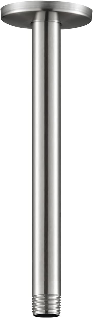 OFFO Shower Arm with Flange, 10 in Brushed Nickel Ceiling Mount Replacement by OFFO