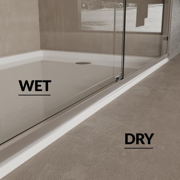 50-60" Adjustable Width x 72" Height Sliding Shower Door, Aluminum Alloy Frame - Image 7
