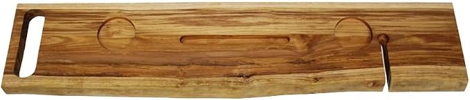 EcoDecors Eleganto 42" Live Edge Solid Teak Bath Caddy Tray - Image 4
