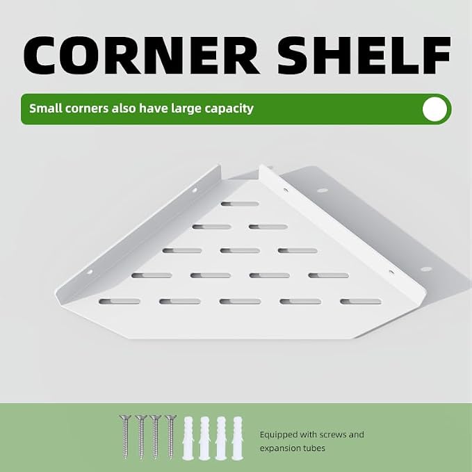 Shower Caddy Hanging Storage Rack Kitchen, Corner Shelf Bathroom Shelves - Image 4