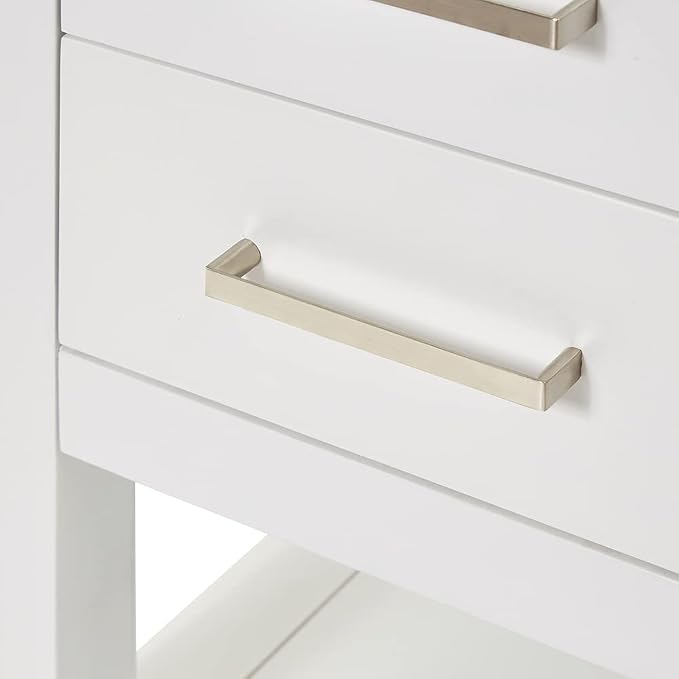 ARIEL 48" White Bathroom Vanity Base Cabinet, Center Rectangular Sink, 2 Soft - Image 10