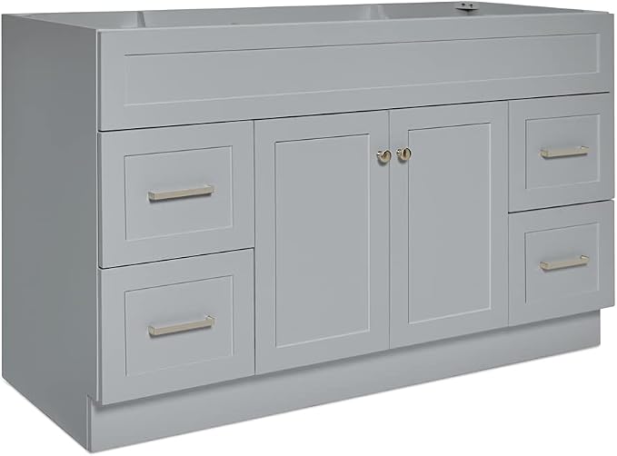 ARIEL 54" Inch Single Vanity Base Cabinet in Grey - Image 3