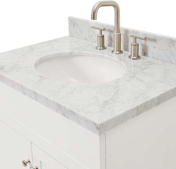 ARIEL Hamlet 31 Inch White Bathroom Vanity - Image 6
