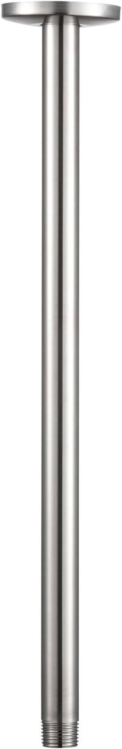 OFFO Shower Arm with Flange, 24 in Brushed Nickel Ceiling Mount Replacement by OFFO