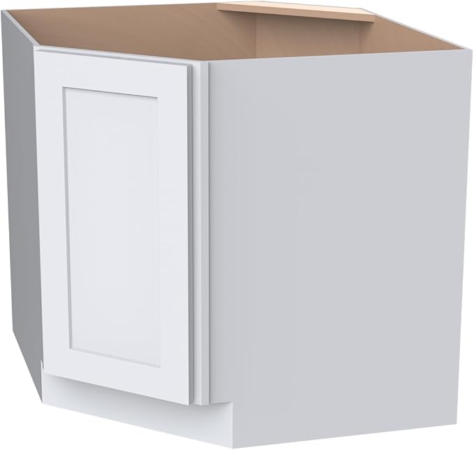 Diagonal Corner Kitchen Cabinet – Solid Wood – Freestanding Storage Organizer by HCIOANHomecabinetseries