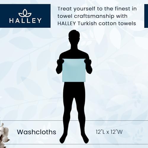 HALLEY Turkish 8 Pack Premium Washcloths 650 GSM Highly Absorbent Super Soft - Image 7