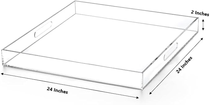 Extra Large Clear Acrylic Ottoman Tray - Image 2
