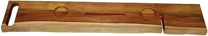EcoDecors Eleganto 42" Live Edge Solid Teak Bath Caddy Tray - Image 5