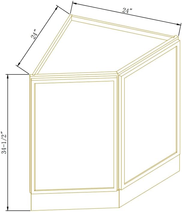 Corner Cabinet for Kitchen Bathroom, Solid Wood Frame - Image 2