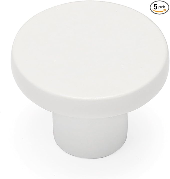 Ravinte 5 Pack Cabinet Knobs White Kitchen Cabinet Knobs Round Dresser Drawer by Ravinte
