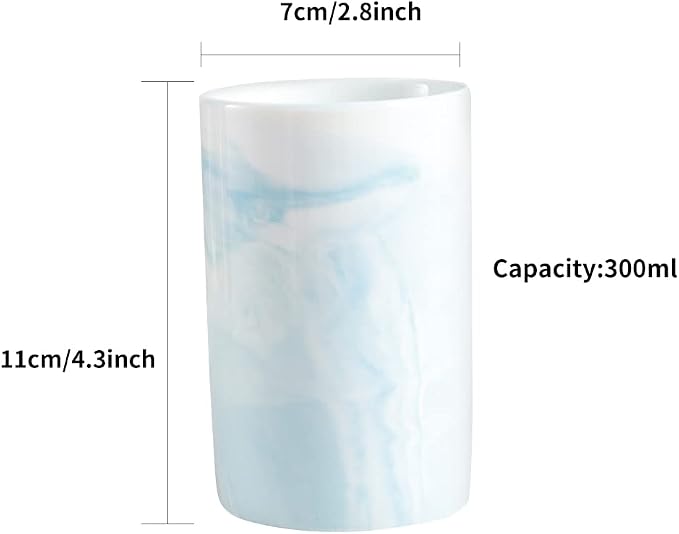 Ceramic Toothbrush Holder, Bathroom Cup, Drinking Mug, Coffee Cups, Marble - Image 2