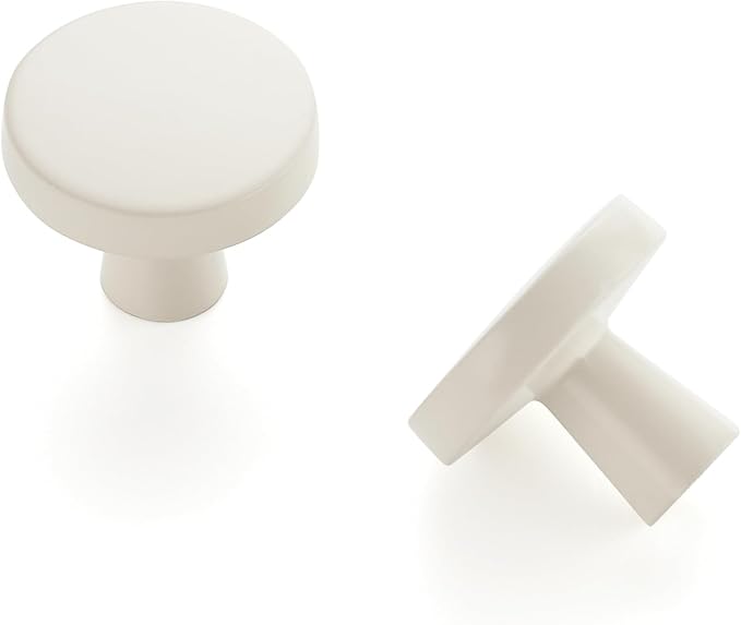 Ravinte 30 Pack Drawer Pulls 1-1/4 Inch Kitchen Cabinet Knobs White Solid Round - Image 8