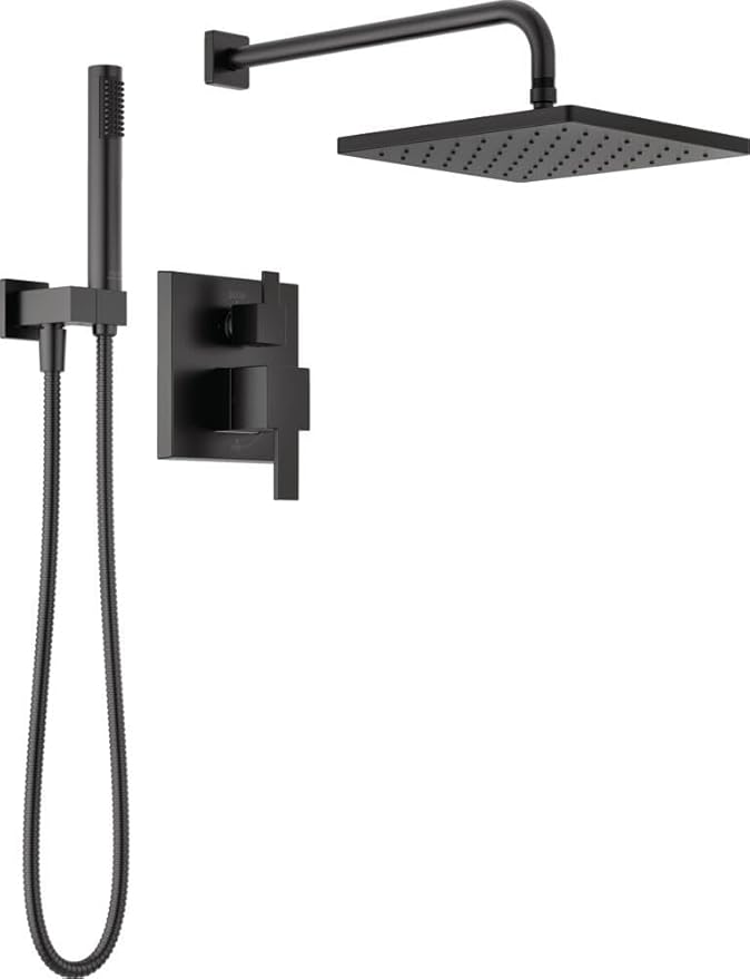 Delta Modern 14 Series Square Rain Shower System Faucet Set, Rainfall Matte by DeltaFaucet