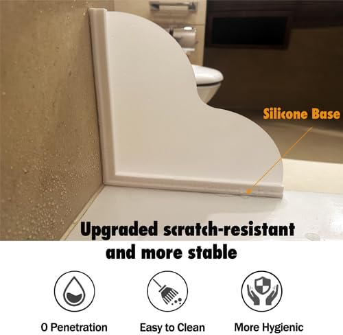 Tub Splash Guard Removable, 2 Pack Bathtub Water Splash Guards, Silicone Base & - Image 4