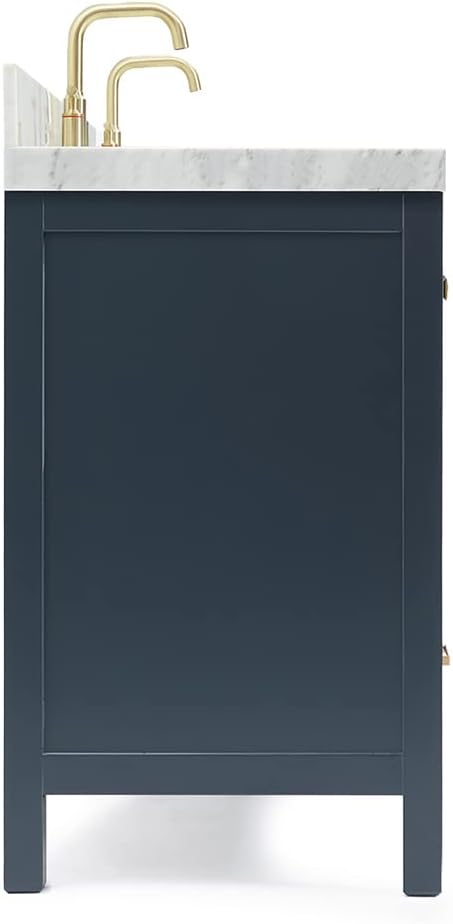 ARIEL Cambridge 60 Inch Midnight Blue Bathroom Vanity Double Sink, Solid Wood - Image 10