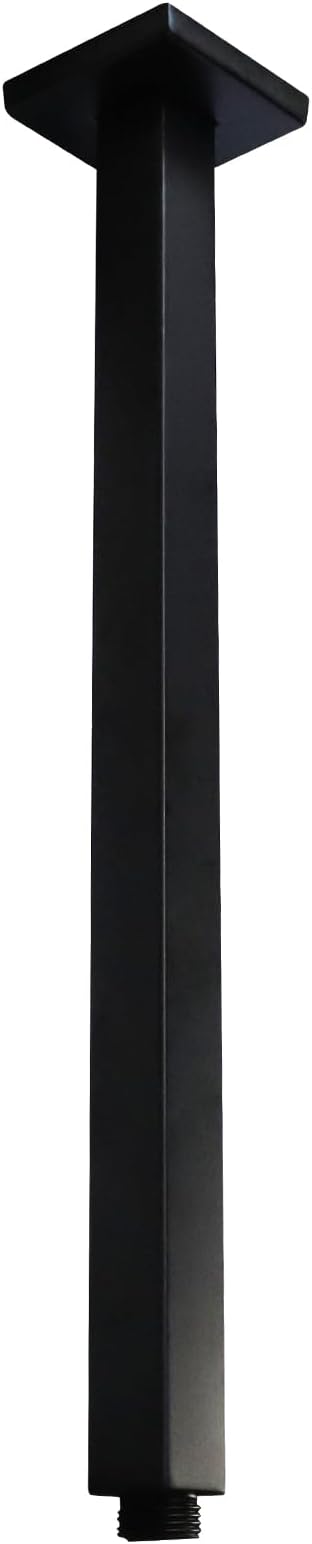 Matte Black Shower Arm with Flange and Teflon Tape by Drettyer