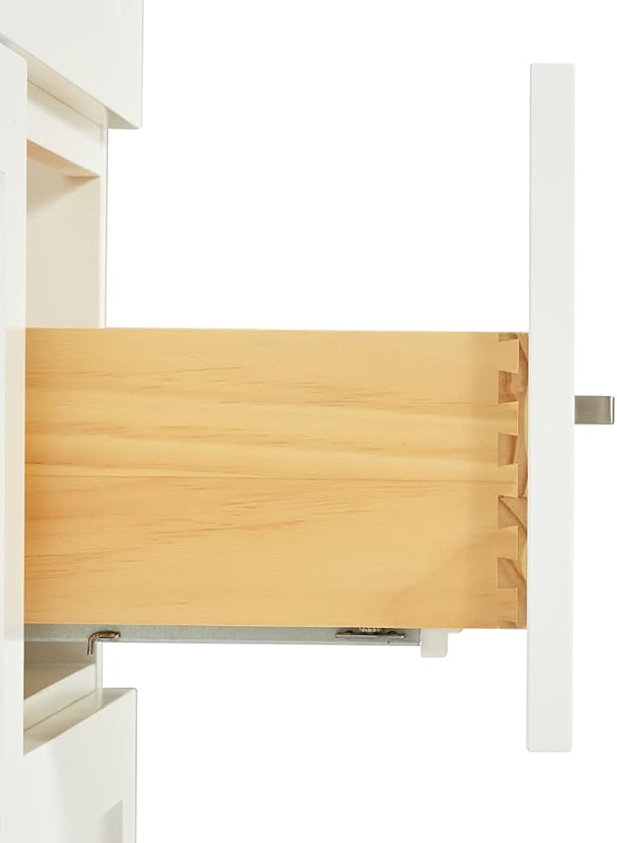 ARIEL 55" White Bathroom Vanity 1.5" Edge Pure White Quartz Countertop & Splash - Image 9