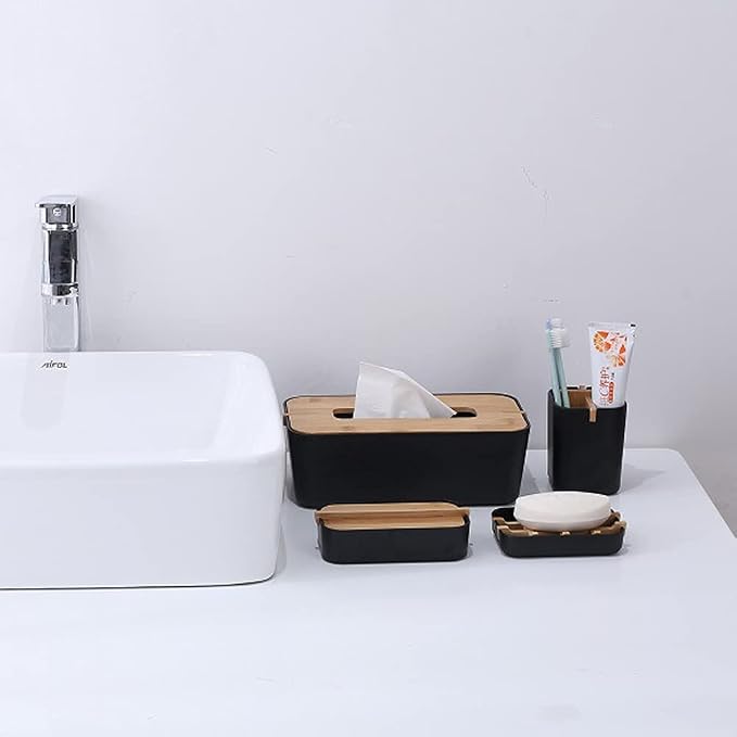 2 Pack Bamboo Soap Dish, Self-Draining Soap Box, Wooden Bamboo Bar Soap Holder - Image 2