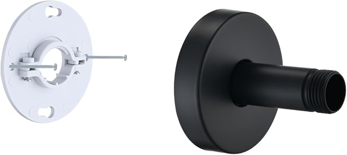 3 Inch Shower Arm with Flange and Stabilizer Bracket, Ceiling Mount Replacement by RAINREVIVE