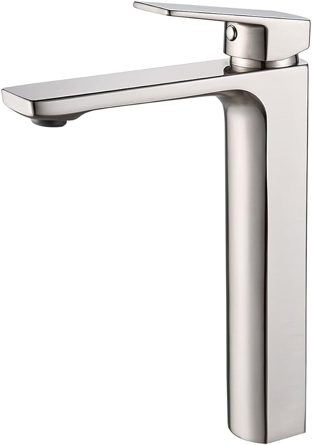 VOTON Vessel Sink Facuet Brushed Nickel Single Handle Tall Bathroom Sink Faucet by VOTON