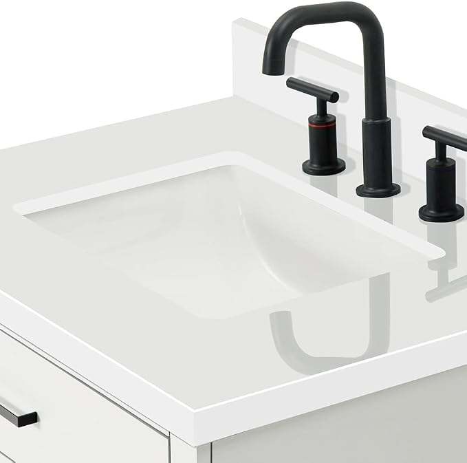 ARIEL 31" Bathroom Vanity with Single Sink, Quartz Top 1.5" Edge, Solid Wood - Image 8
