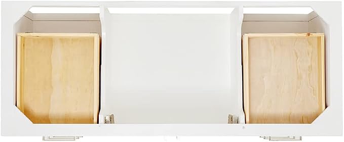 ARIEL 54" White Bathroom Vanity Base Cabinet, Center Rectangular Sink, 2 Soft - Image 6