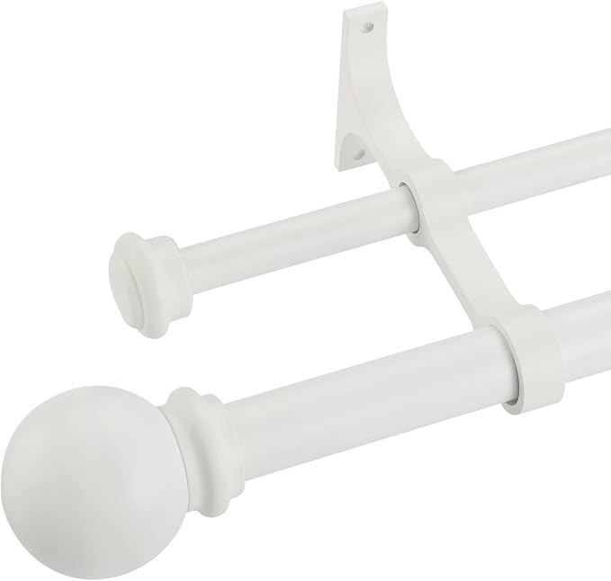 Double Curtain Rod 84 to 120 inch, Adjustable 1 inch Double Drapery Rod Rods - Image 7