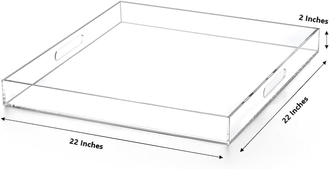 Extra Large Clear Modern Acrylic Ottoman Tray - Image 2
