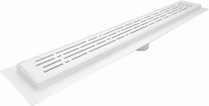 SereneDrains 304 Stainless Steel Linear Shower Drain 16 Inch Matte White Shower by SereneDrains