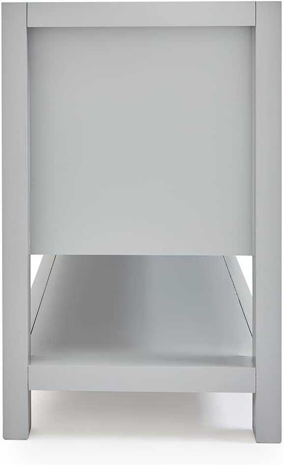ARIEL 54" Grey Bathroom Vanity Base Cabinet, Center Rectangular Sink, 2 Soft - Image 8