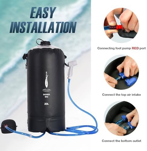 Portable Camping Shower Bag - 10L/2.2 Gallons Solar Shower Water Bag - Image 3