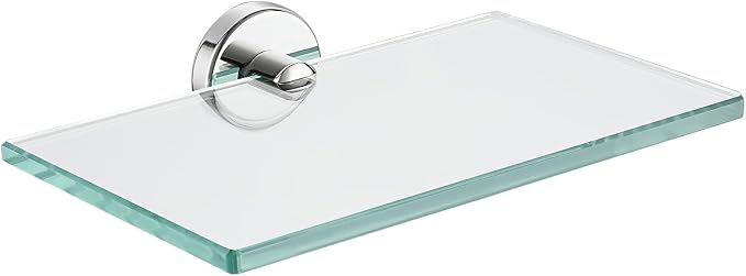 JQK Bathroom Glass Shelf Chrome, Tempered Glass Shower Storage 8 by 5 inches by Homeimprovement